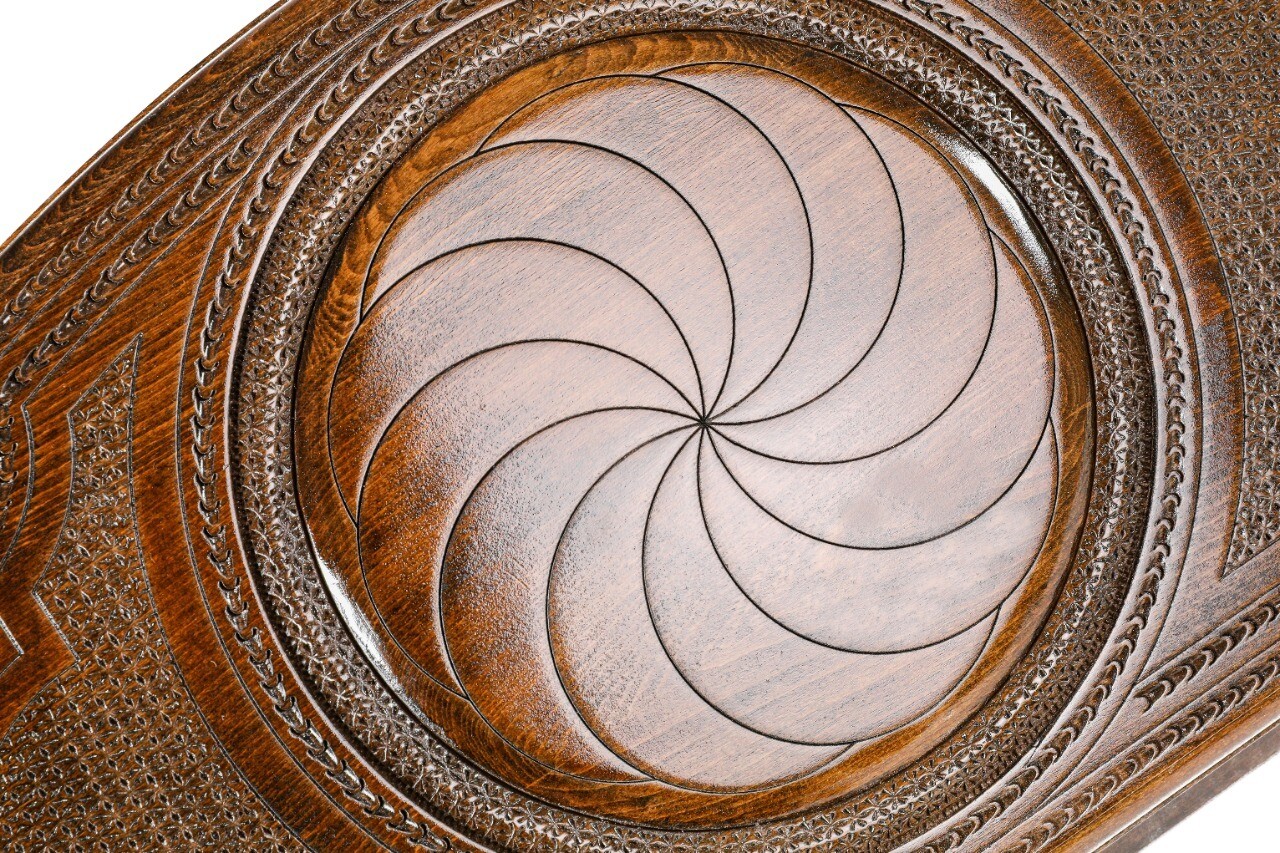 Eternity backgammon with copyrighted contour outline 24" x 12" x 2"
