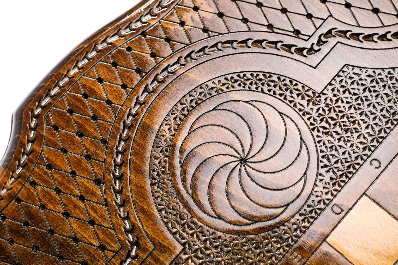 Eternity backgammon with copyrighted contour outline 24" x 12" x 2"