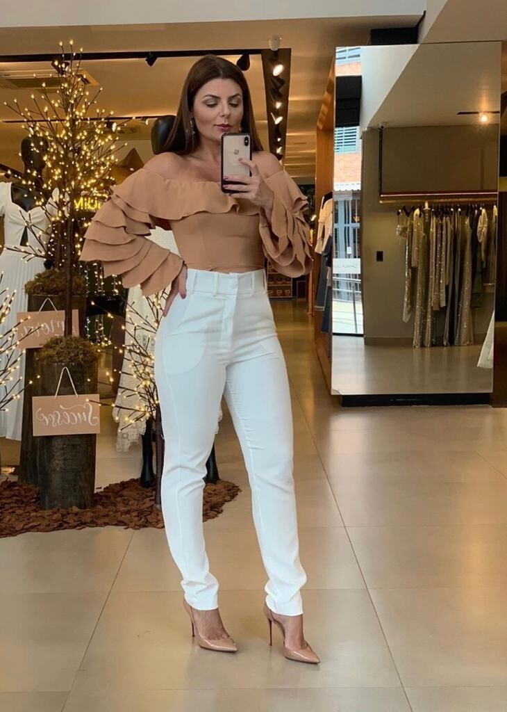 White High Waist Pants
