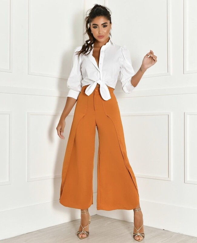 Pants Pantacourt Front Slit