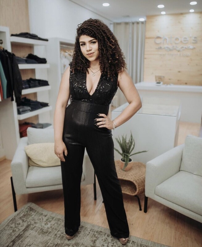 V-neck Sequin/Lurex Jumpsuit