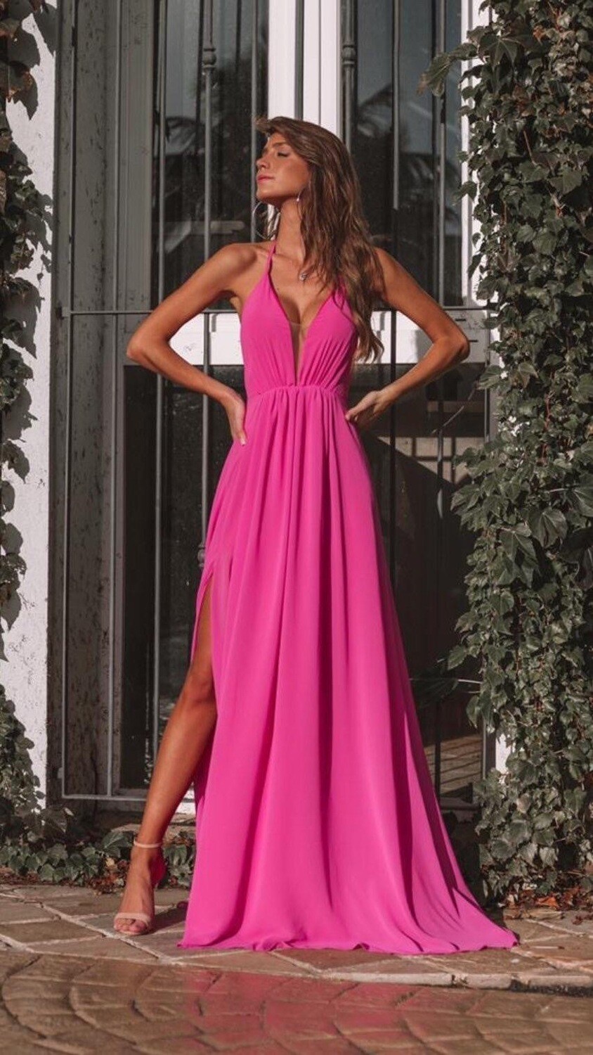 Maxi Dress Tulle Detail Open Back