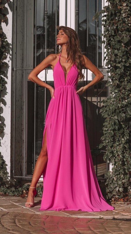 Maxi Dress Tulle Detail Open Back