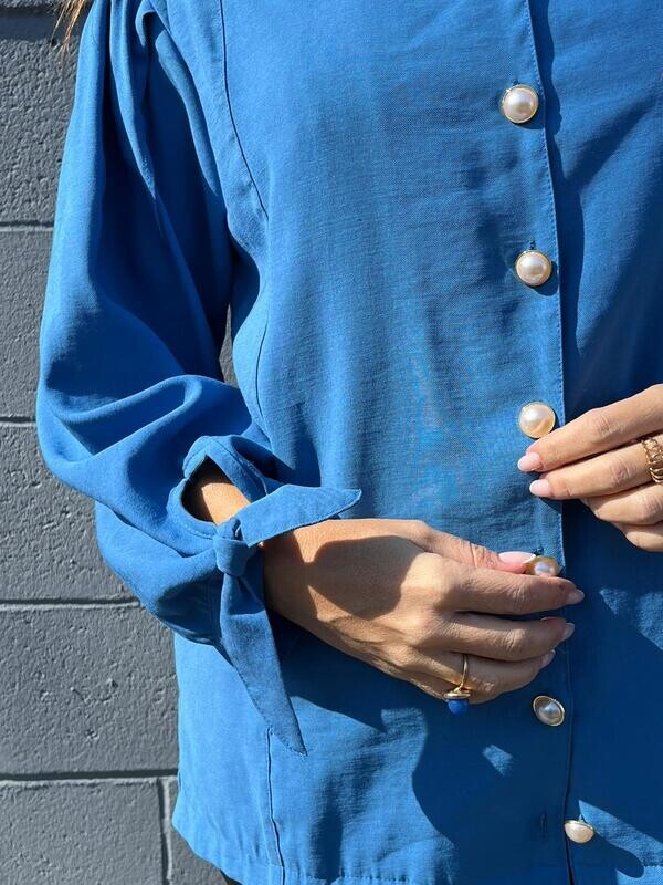 Oversize Shirt Pearl Buttons
