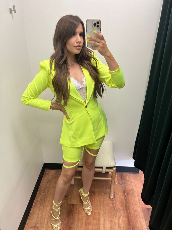 Blazer/Short Set Open Back