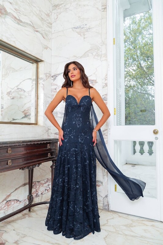 Maxi Dress Lace With Scarf