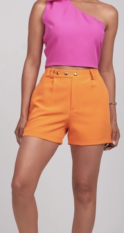 Short Tailoring Straight Pocket With Belt Buttons