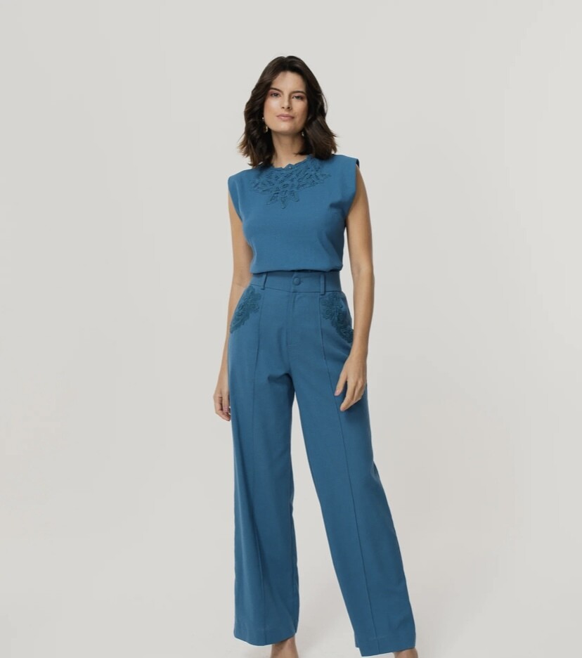 Pantaloon Pants Linen Guipir Pocket Detail