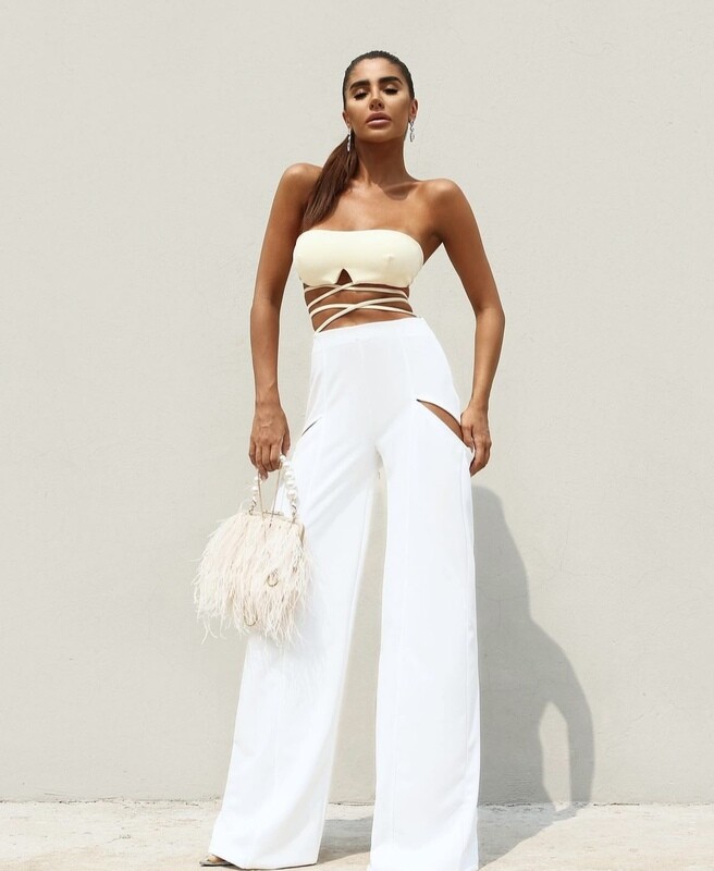 Pantaloon Pants With Side Zipper Cutouts