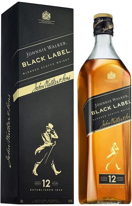 JOHNNIE WALKER  BLACK LABEL 70 CL TAPON NEGRA