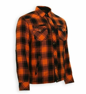 Bores Lumberjack Motorradhemd Herren - PREMIUM - orange-schwarz -