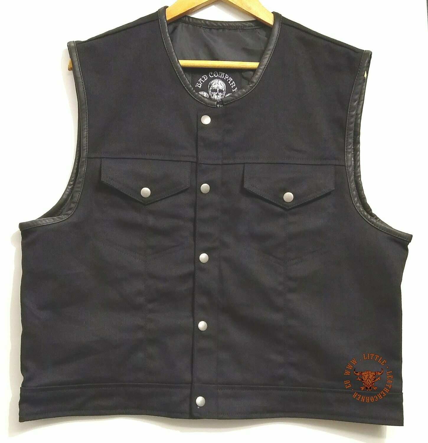 Bad Company Leatherwear "Bad Co. Denim Zip" Jeansweste Bikerweste Kutte Rockerkutte