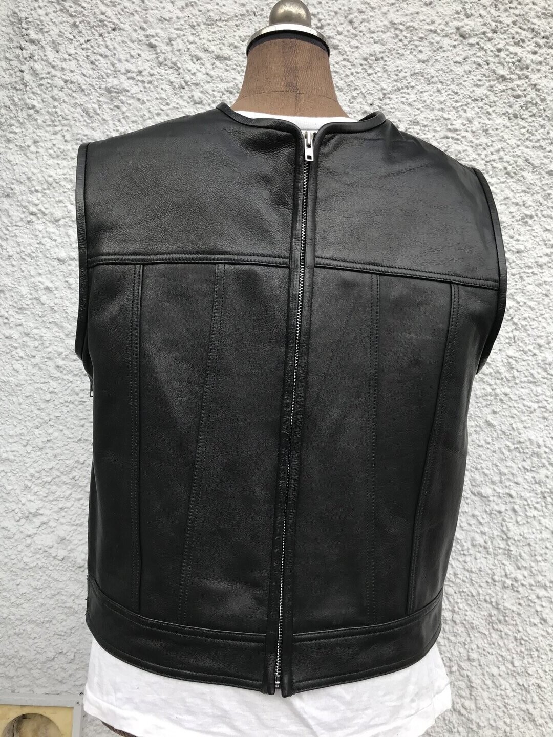 Cha Cha Lederkutte "Bully" Bad Company Leatherwear Lederkutte mit Front-und seitlichen Reißverschluss