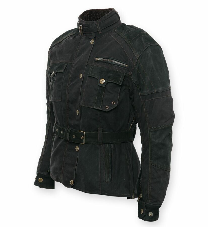 Bores Monika - Motorrad Wachsjacke Damen - BorteXX Aramid - schwarz