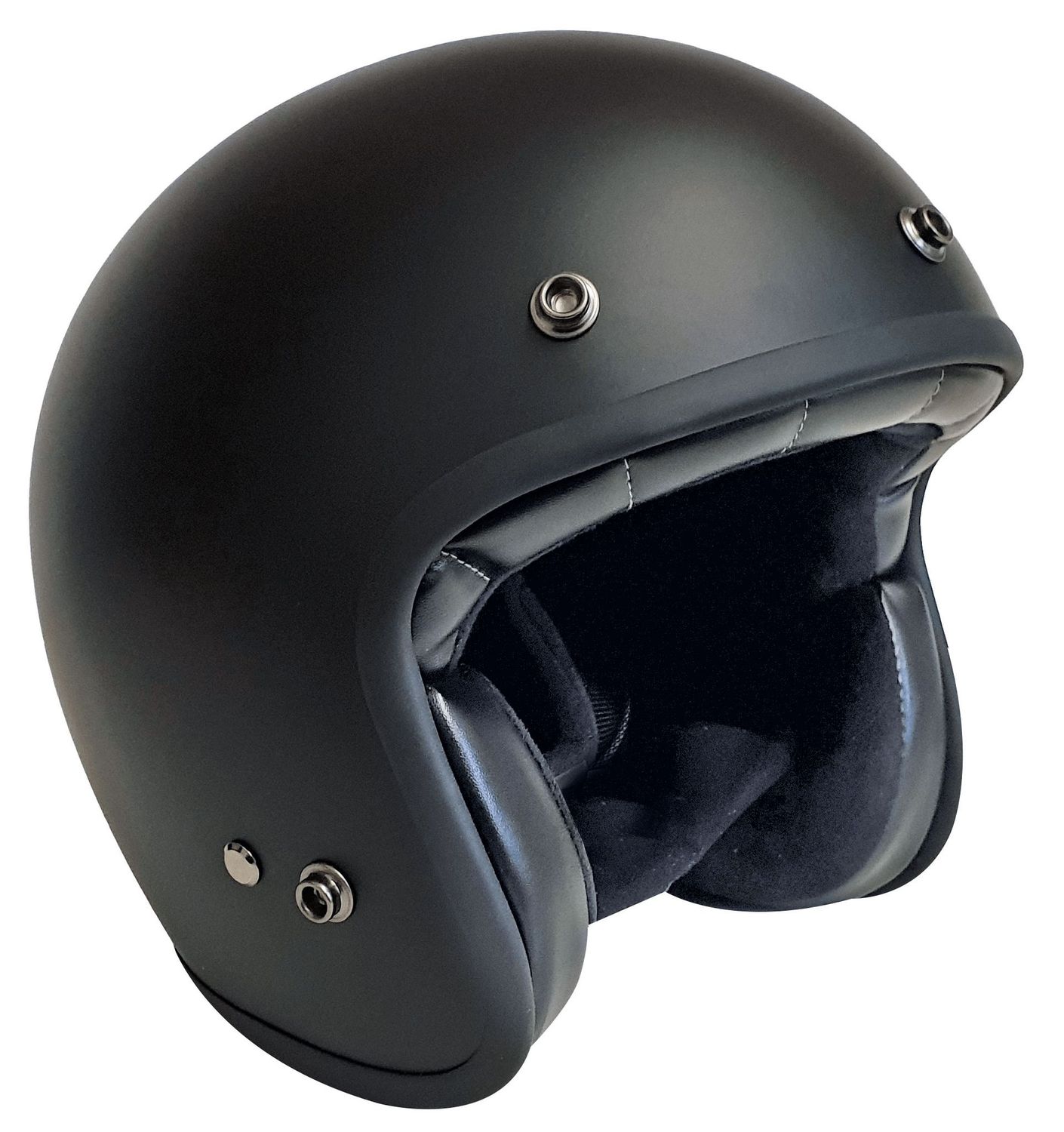 Bores-Gensler Classic - sehr kleiner Motorrad Jethelm - ECE22.05 geprüft - matt-schwarz mit Helmschirm