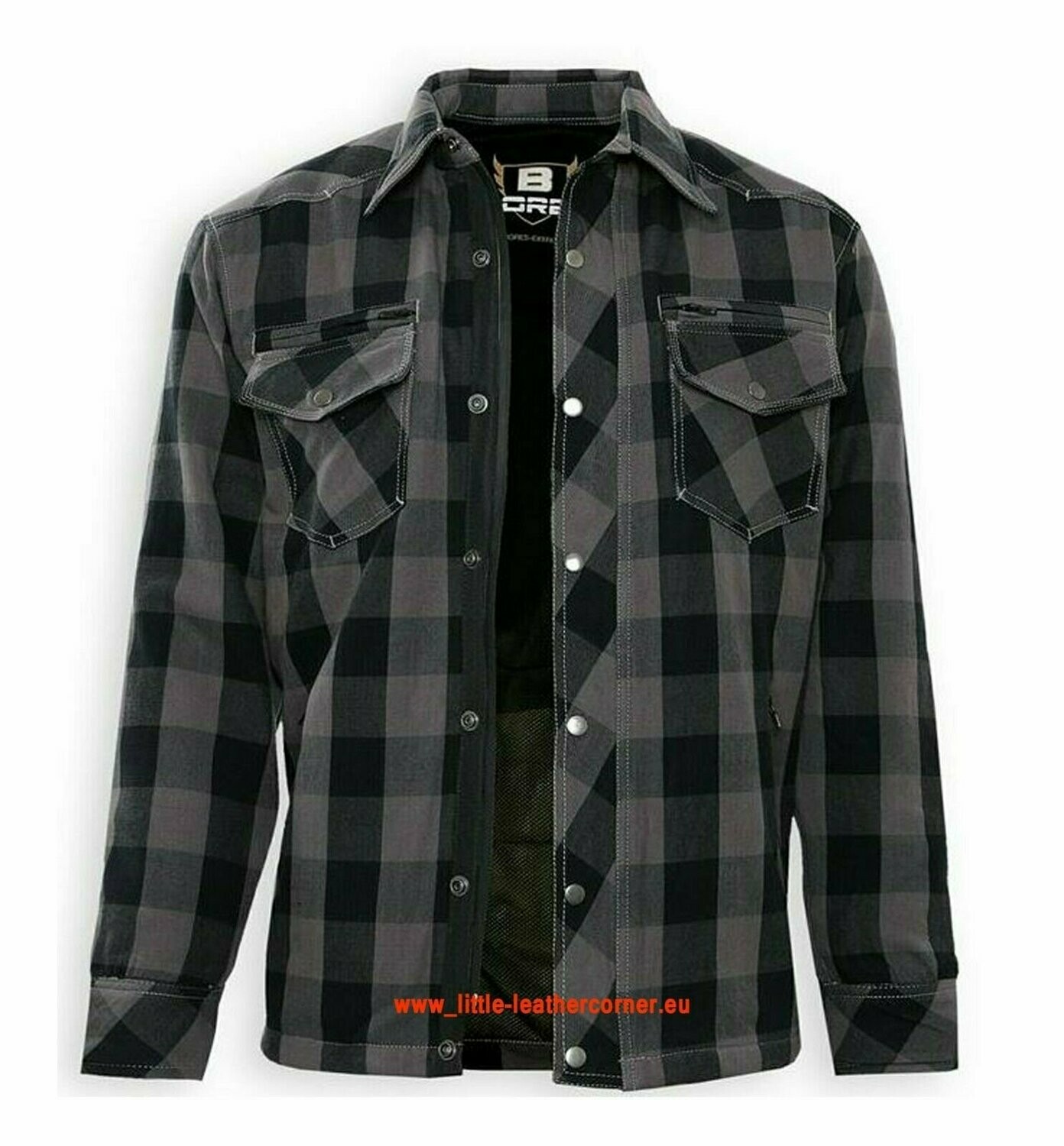 Bores Lumberjack Motorradhemd Herren - PREMIUM - grau-schwarz Bores Lumberjack Motorradhemd Herren - PREMIUM - grau-schwarz