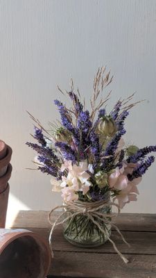 Sweet Pea &amp; Lavender Jam Jar