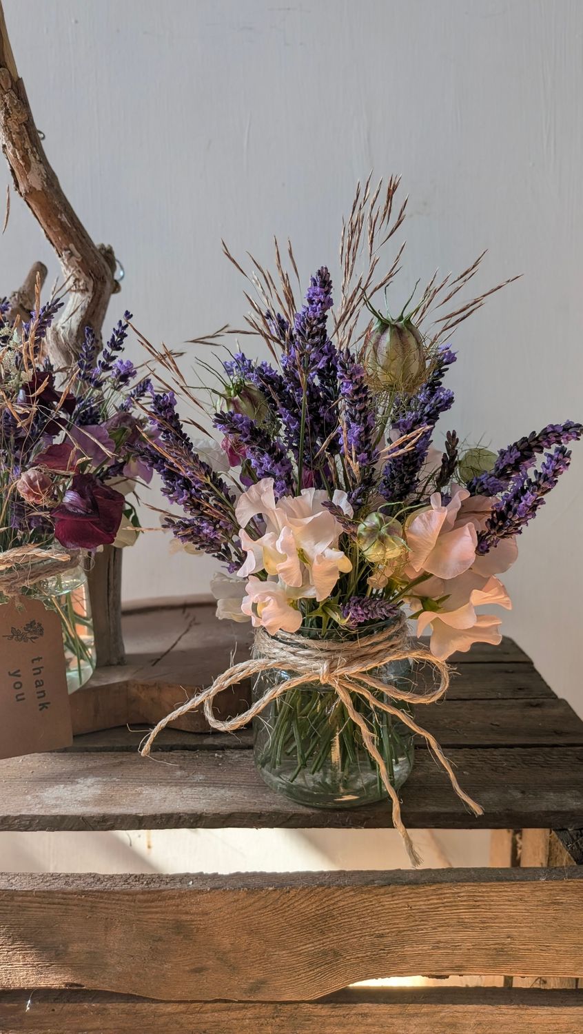 Sweet Pea &amp; Lavender Jam Jar