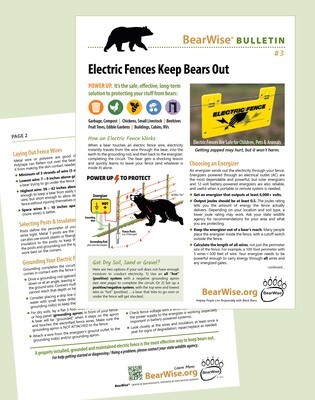 BearWise Bulletin #3: Electric Fences Keep Bears Out