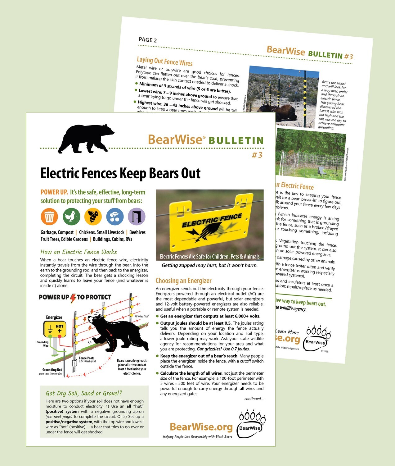 BearWise Bulletin 3 Electric Fences Keep Bears Out BearWise