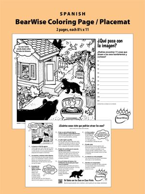 BearWise Spanish Coloring Page / Placemat