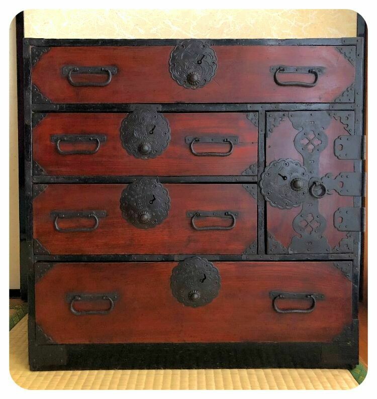 Antique Japanese Furniture Cabinet ISHO-TANSU