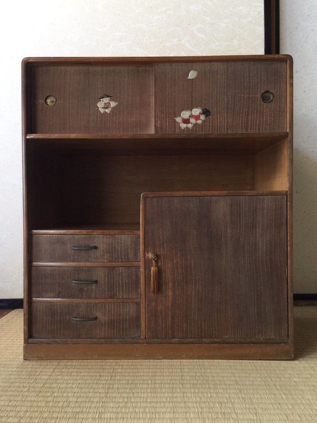 Antique Japanese Interior Tea Cabinet - CHATANSU