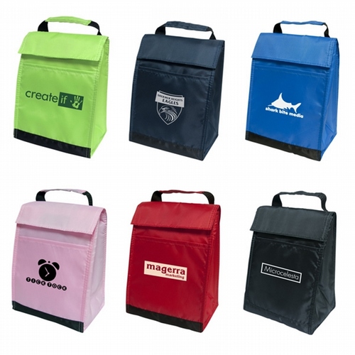 flip top lunch bag 210 denier polyester with carry handle - 25 pcs total