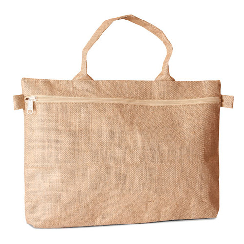Jute conference bag with zippered closure (Price for 50 pcs)