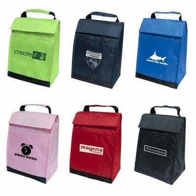 flip top lunch bag 210 denier polyester with carry handle - 25 pcs total