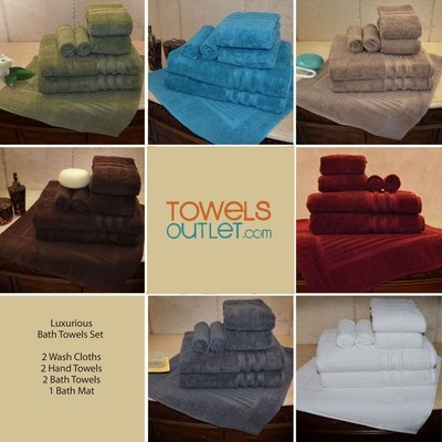 SPECIAL DISCOUNT ! LIMITED TIME TILL IT'S GONE 7 PCS Luxurious 100% Egyptian Cotton Bath Towel Sets