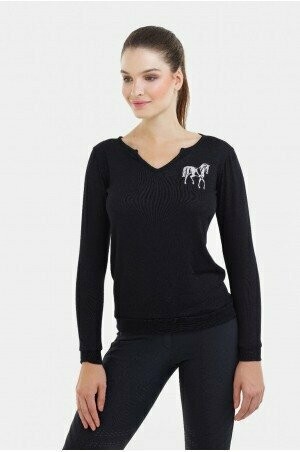 Riding Viscose Jersey Loose Sweater new, Farbe: Schwarz, Größe: XS