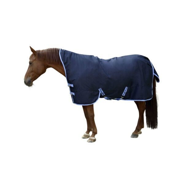 Covalliero RugBe HighNeck Regen Pferdedecke, Gr. 165 cm, marineblau/hellblau new
