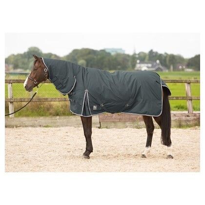 Outdoor blanket with a fixed neck section