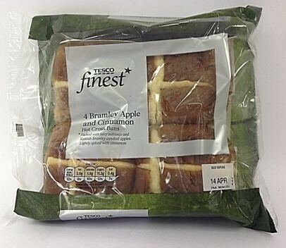 Tesco Finest Bramley Apple & Cinnamon Hot Cross Buns Tesco Finest Bramley Apple & Cinnamon Hot Cross Buns