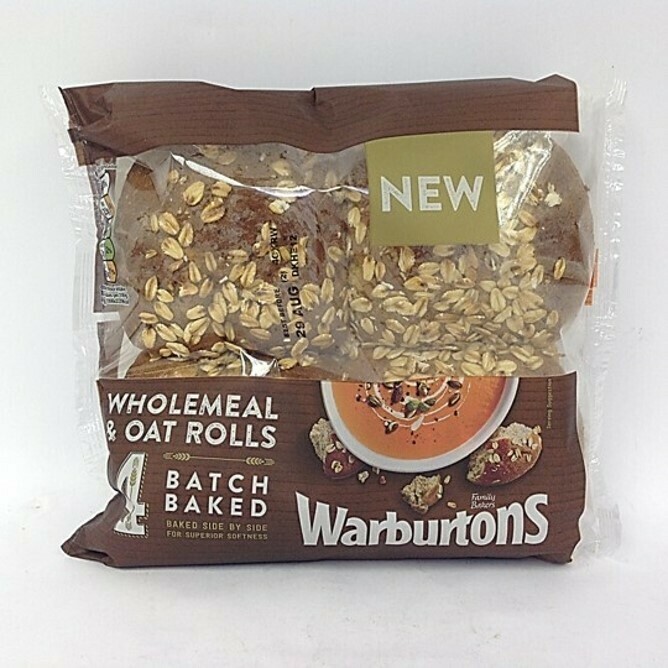 Warburtons Batch Baked Wholemeal & Oat Rolls Warburtons Batch Baked Wholemeal & Oat Rolls