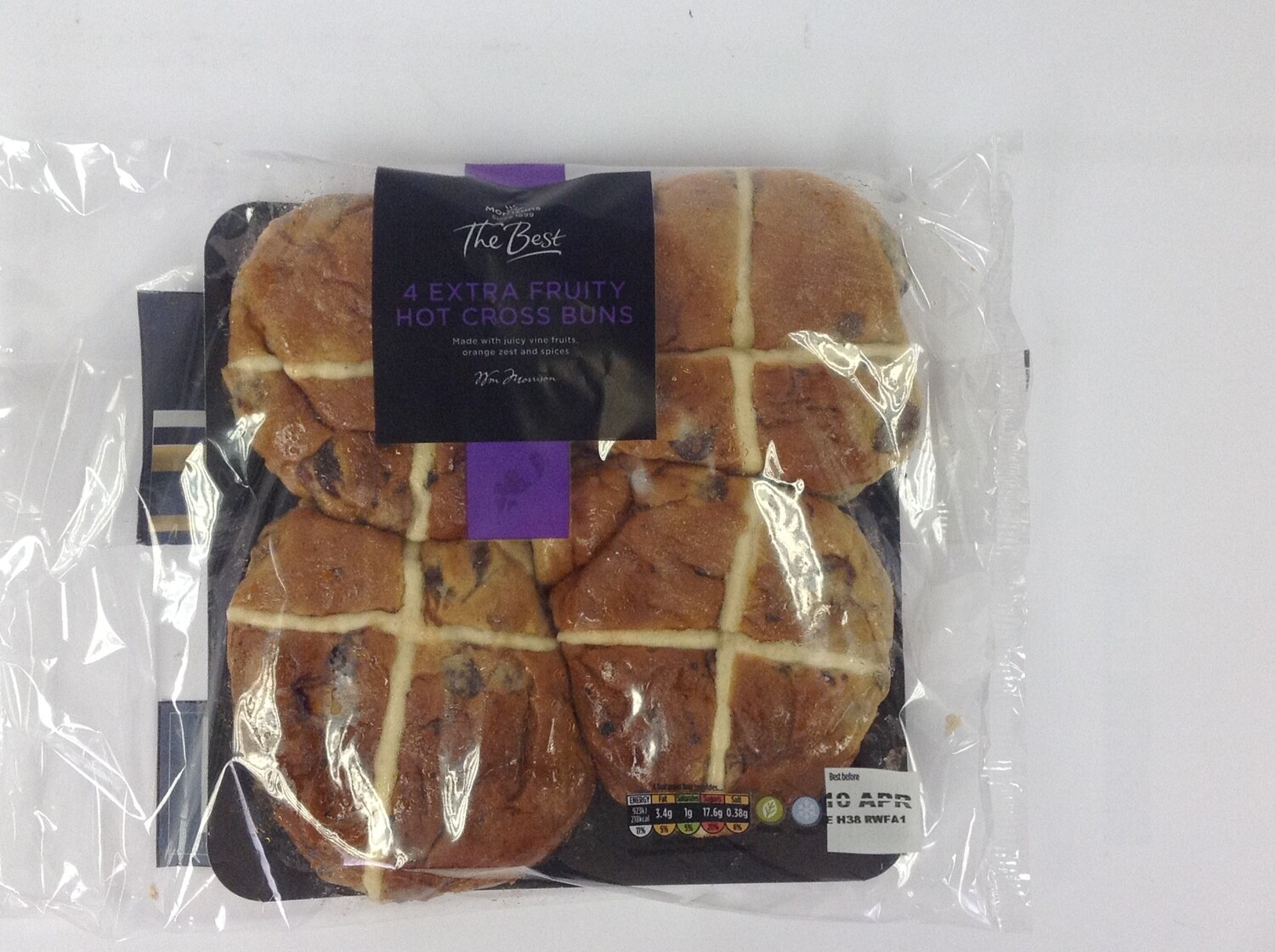 Morrisons The Best Extra Fruity Hot Cross Buns Morrisons The Best Extra Fruity Hot Cross Buns