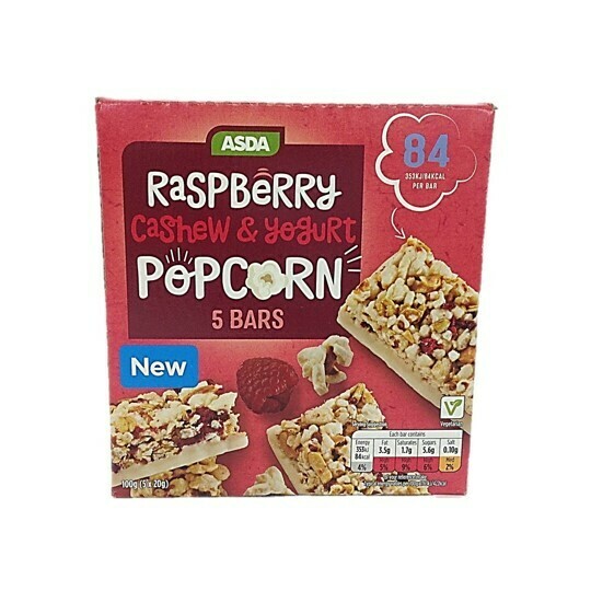 Asda 5 Raspberry, Cashew &amp; Yoghurt Popcorn Bars
