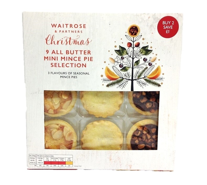 Waitrose &amp; Partners Christmas 9 All Butter Mini Mince Pie Selection