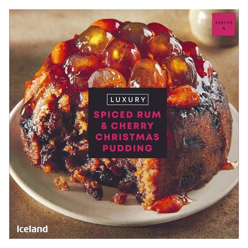 Iceland Luxury Spiced Rum &amp; Cherry Christmas Pudding