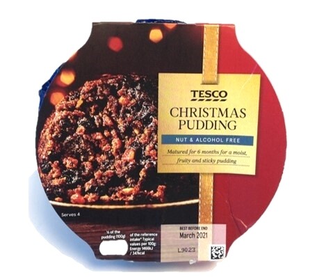 Tesco Christmas Pudding Nut &amp; Alcohol Free
