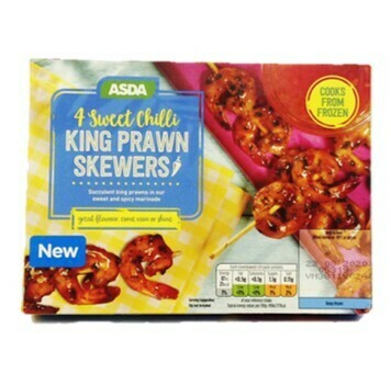 Asda 4 Sweet Chilli King Prawn Skewers