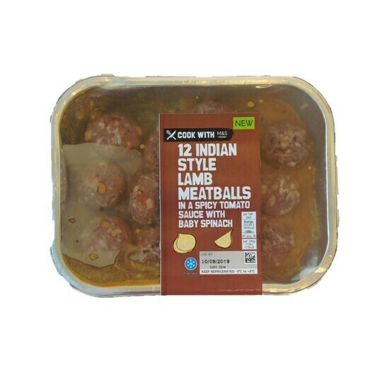 M&amp;S 12 Indian Style Lamb Meatballs in a Spicy Sauce with Baby Spinach