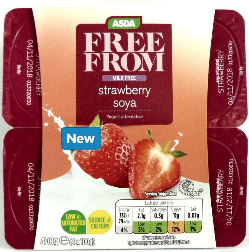 Asda Free From: Strawberry Soya Yogurts