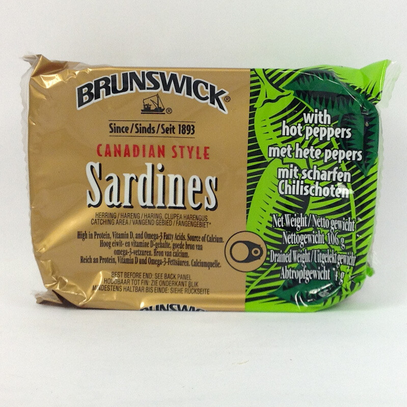 Brunswick Canadian Style Sardines with Hot Peppers