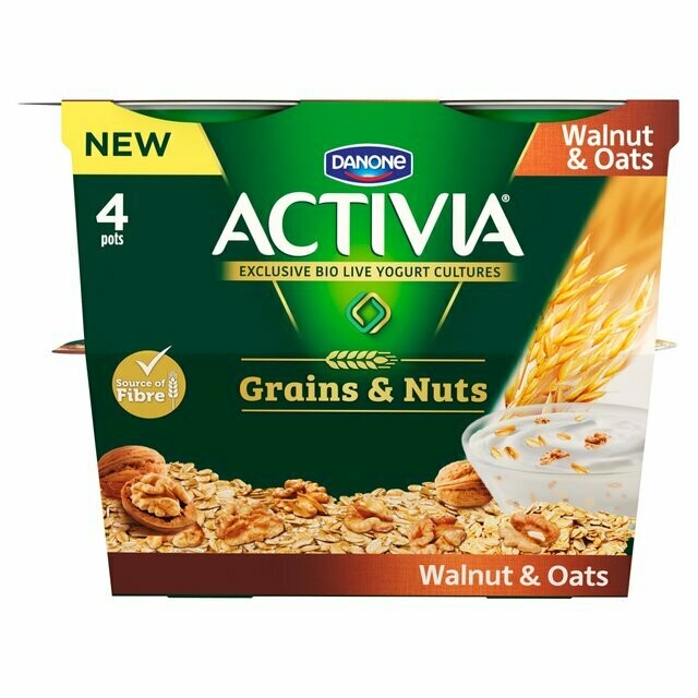 Activia Grains &amp; Nuts Walnut &amp; Oats 4 Pots