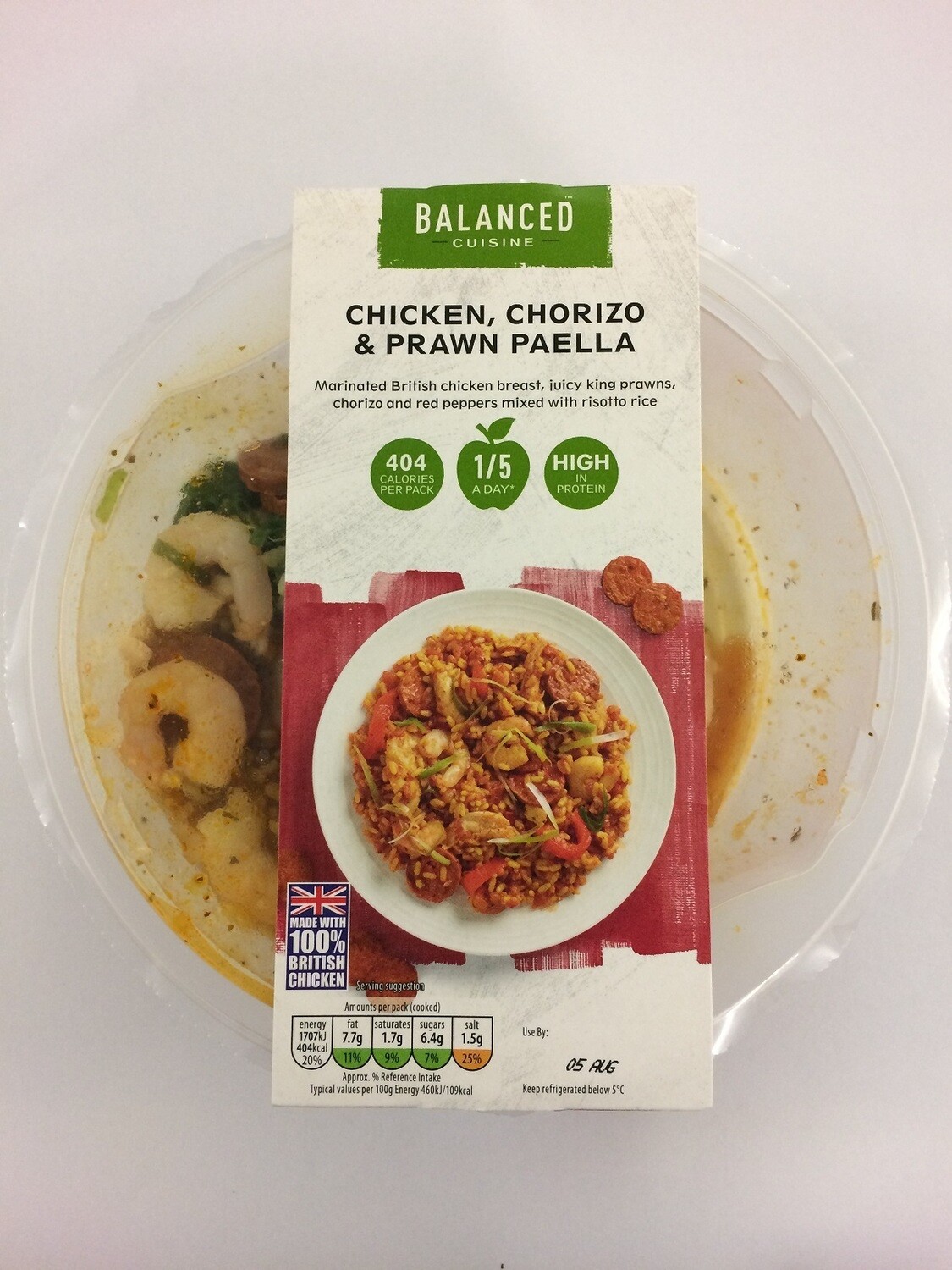 Aldi Balanced Cuisine Chicken Chorizo and King Prawn Paella