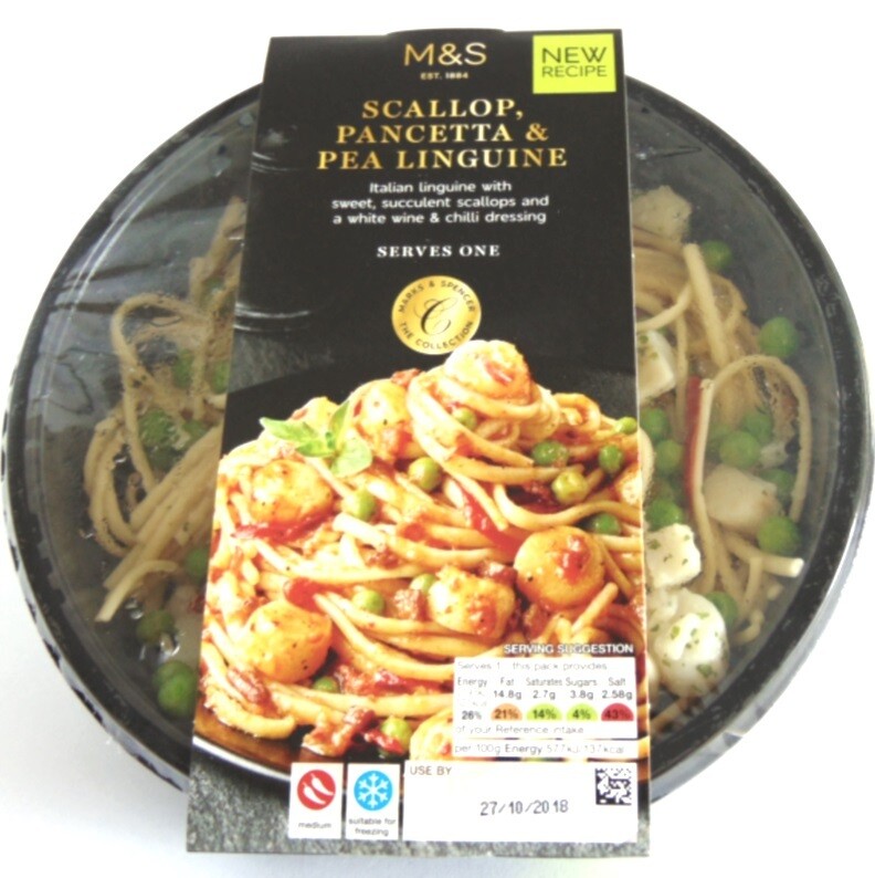 Marks &amp; Spencer Scallop, Pancetta &amp; Pea Linguine