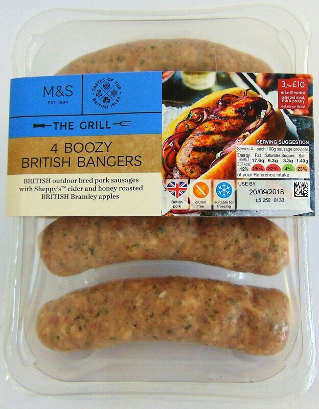 M&amp;S 4 Boozy British Bangers