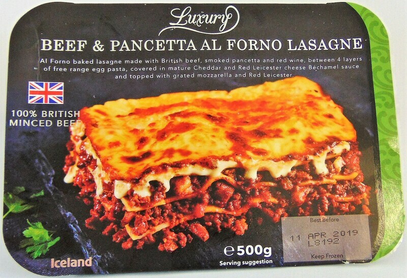 Iceland Luxury Beef and Pancetta Al Forno Lasagne (No palm oil)